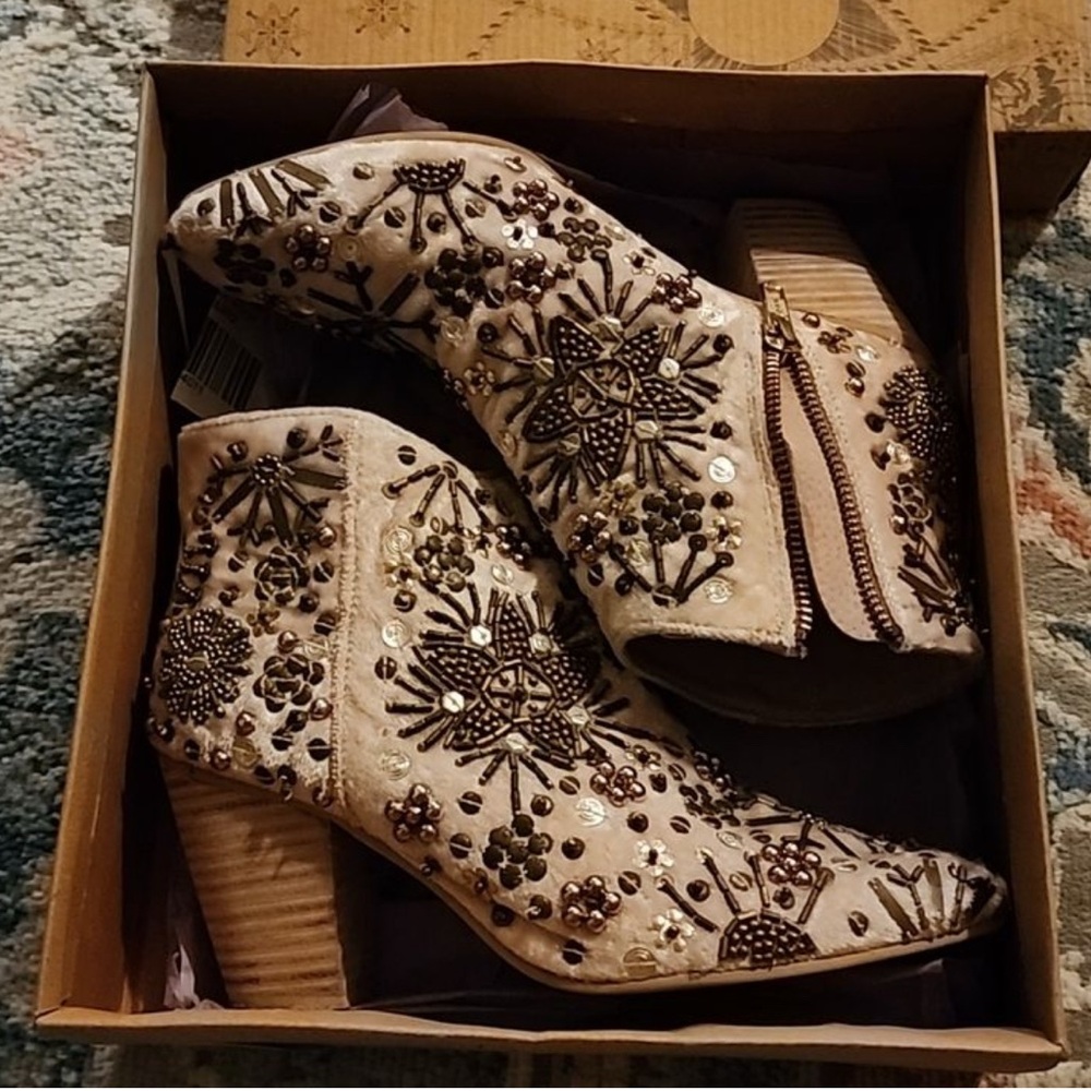Free People Night Out Embellished Booties EUC - Picture 4 of 10